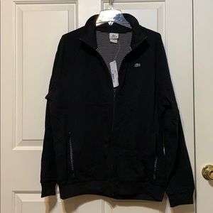Lacoste black track jacket 100% cotton size 7 XL